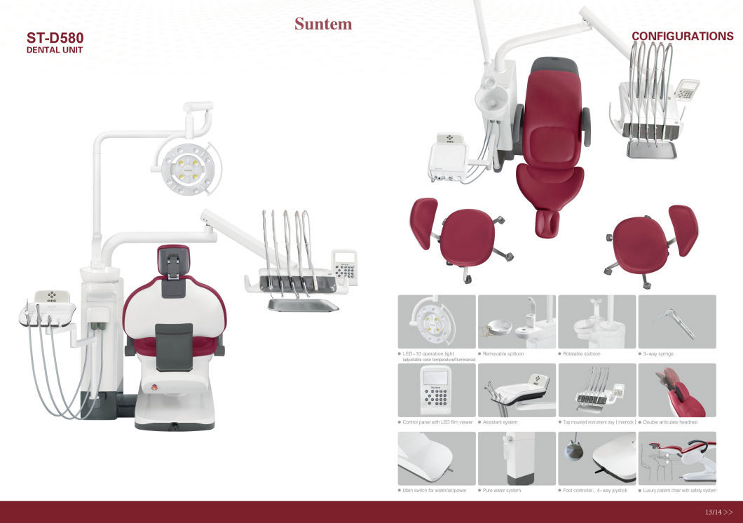 Suntem dental unit st-d580 with european design/dental unit/luxury dental chair