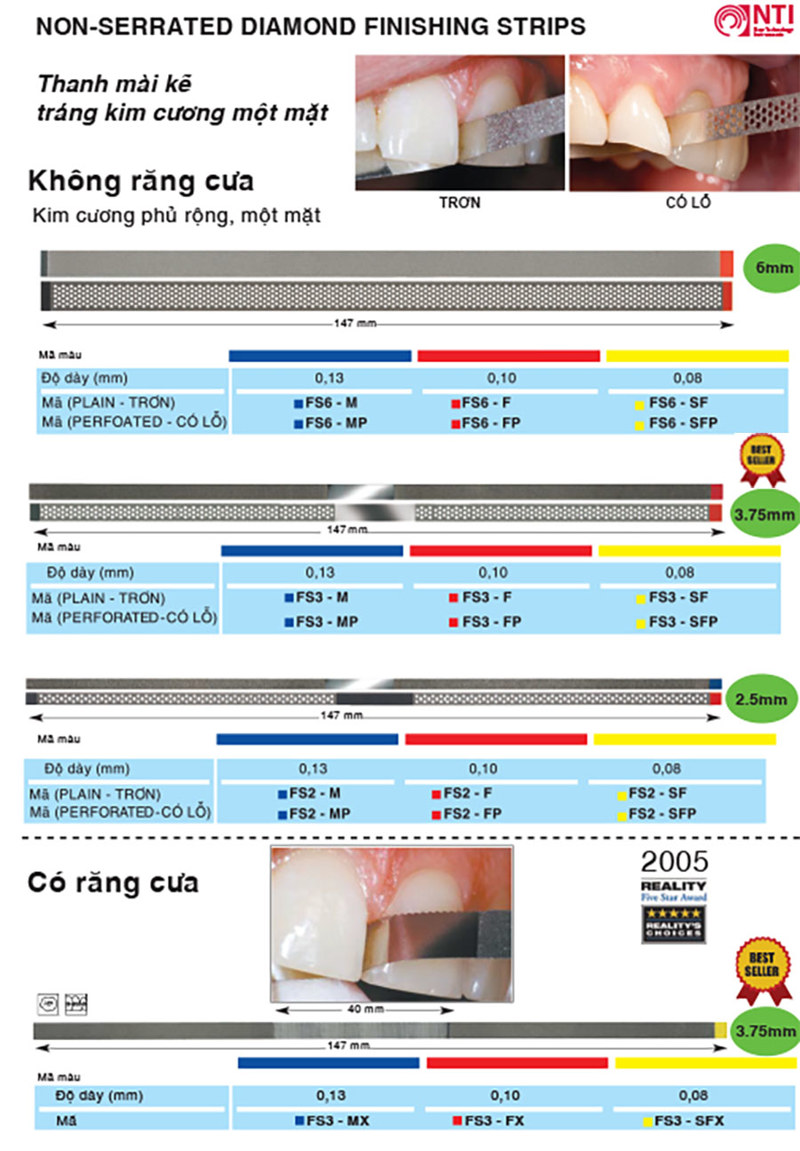 Non-serrated Diamond finishing strips