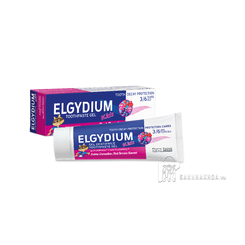Kem đánh răng ngừa sâu răng cho trẻ em từ 3-6 tuổi - OC ELGYDIUM TP KIDS R.BERRIES 50ML PIERRE FABRE ORAL CARE