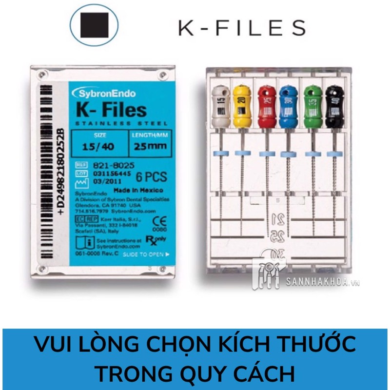 Mũi Trâm K-Files SybronEndo nhiều kích thước