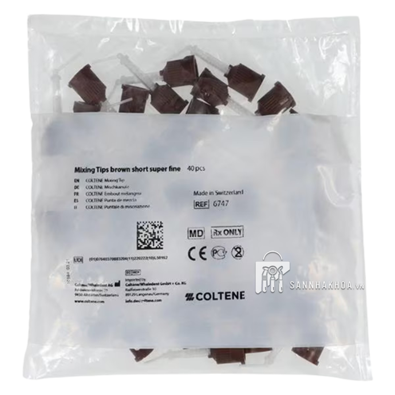 Đầu bơm Mixing tip brown short s'fine