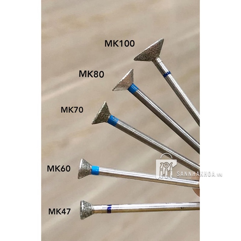Mùi mài kim cương hình dù đủ size 2.35mm Mùi mài kim cương hình dù đủ size 2.35mm