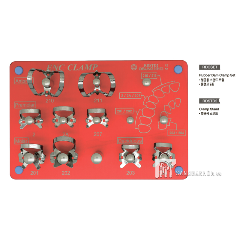 Bộ dụng cụ đặt đê, đê - Clamp set Osung