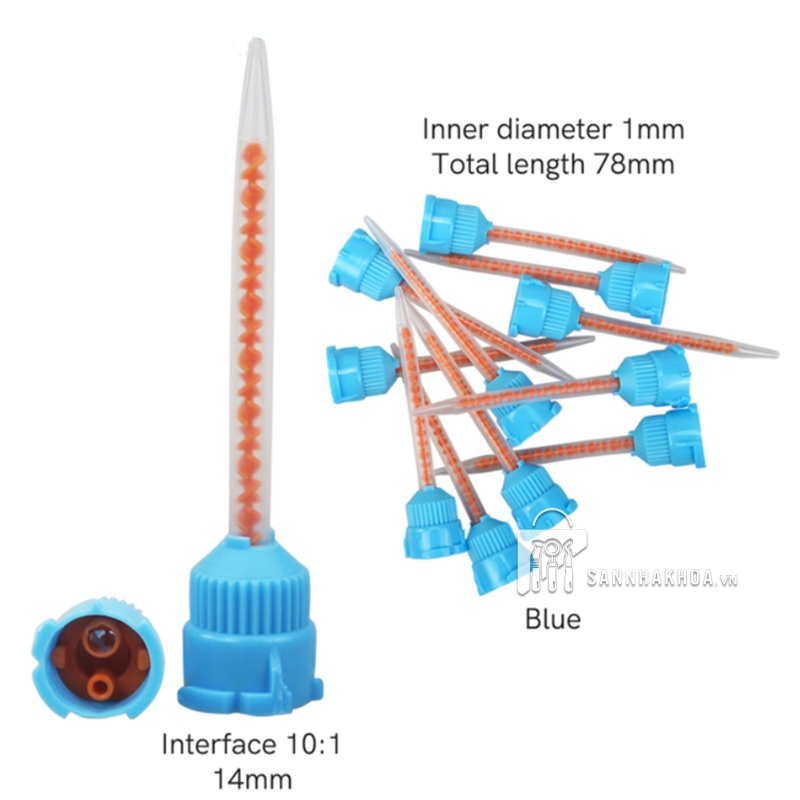 đầu trộn silicon răng tạm,khớp cắn,vành khít vàng/xanh - ảnh sản phẩm thực tế