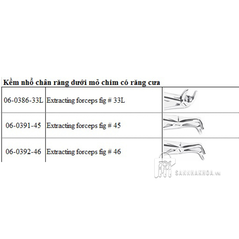 kềm nhổ răng hàm dưới - ảnh sản phẩm thực tế