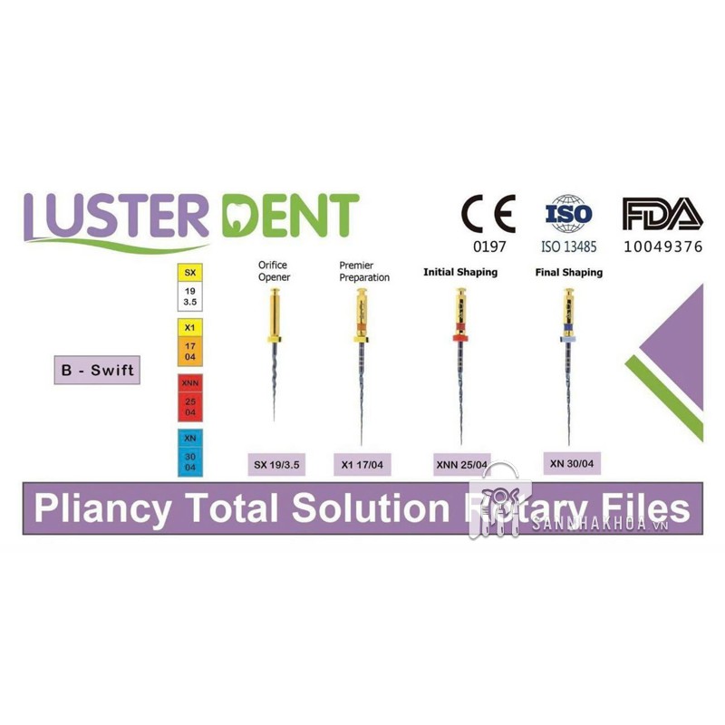 Trâm máy dẻo Pliancy Total Solution Rotary Files – Lusterdent