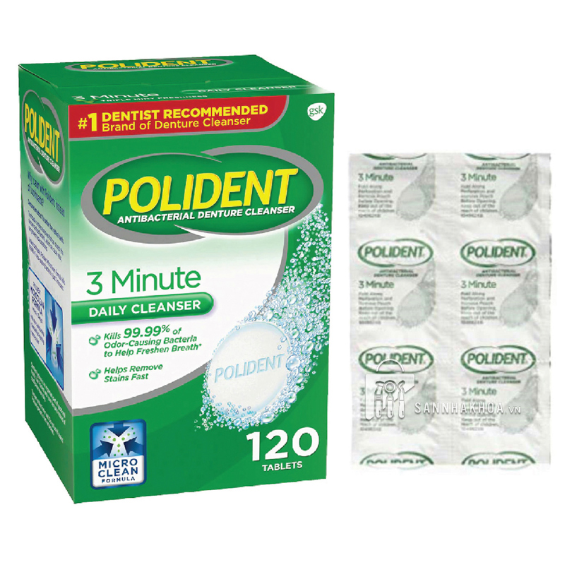 viên ngâm hàm giả polident - efferdent mỹ - ảnh sản phẩm thực tế