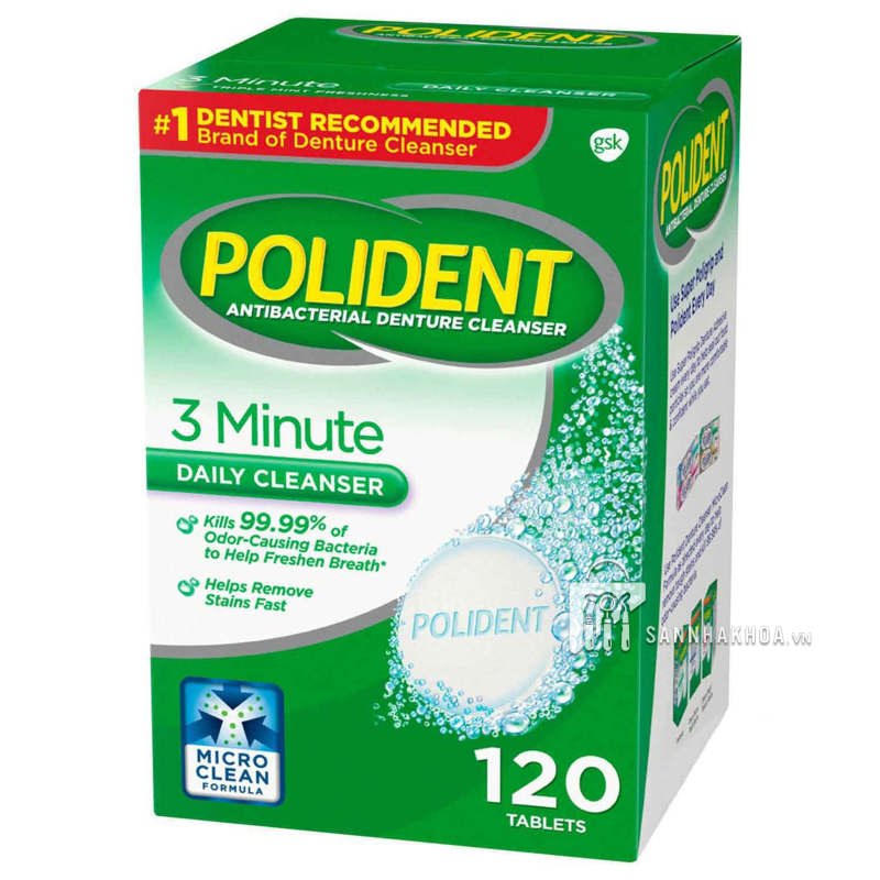 viên ngậm hàm polident - ảnh sản phẩm thực tế