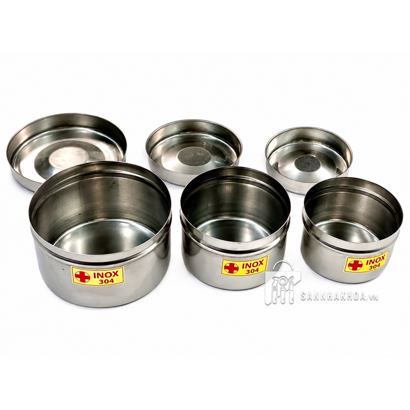 Hộp Đựng Bông Gòn Inox Có Nắp, Chống Rò Chất Lỏng