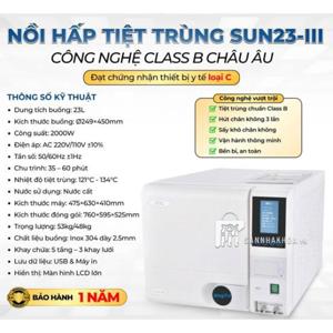 Nồi hấp tiệt trùng Class B SUN 23-III