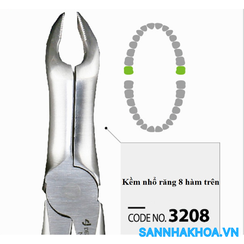 Mua Kềm Nhổ Răng 8 - Hàm Trên No 3208 Dental Studio ️ VAT đầy đủ